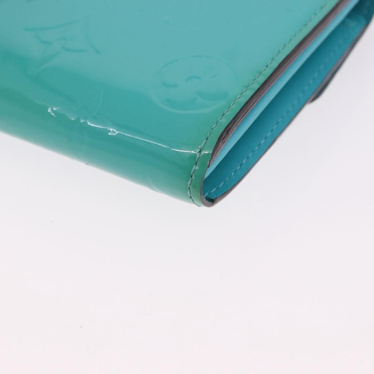 LOUIS VUITTON Monogram Vernis Portefeuille Sarah Wallet Blue M93219 Auth hk3947