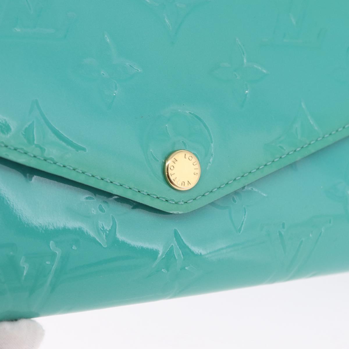 LOUIS VUITTON Monogram Vernis Portefeuille Sarah Wallet Blue M93219 Auth hk3947