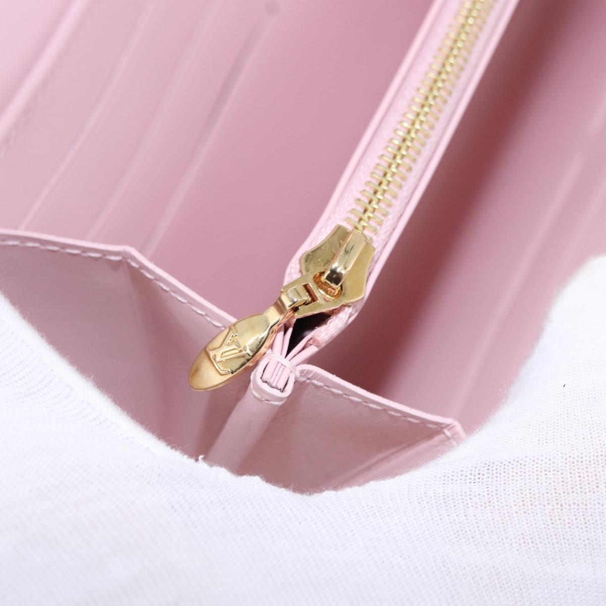 LOUIS VUITTON Vernis Portefeuille Sarah Wallet Rose Valerine M61227 Auth hk3948