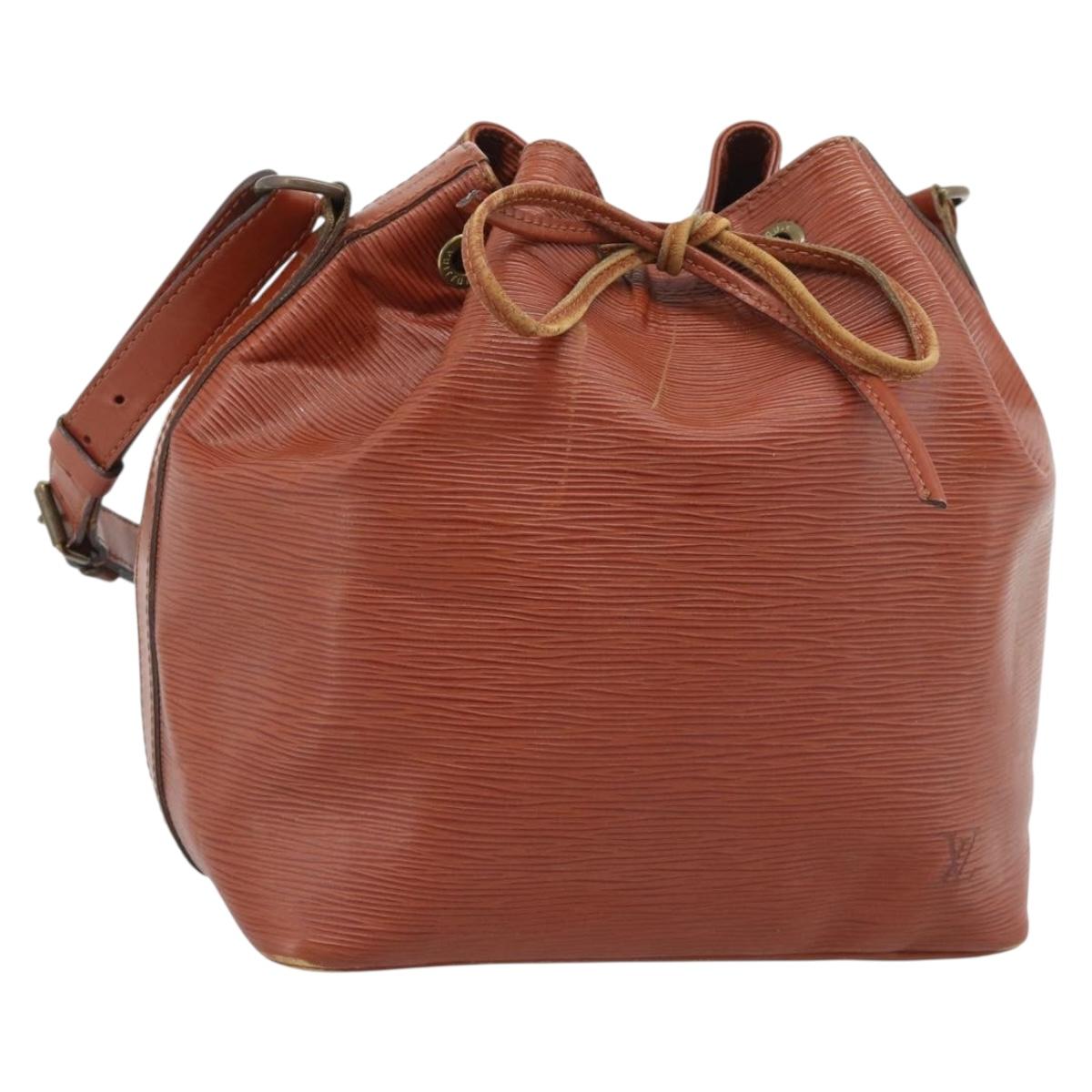 LOUIS VUITTON Epi Petit Noe Shoulder Bag Brown M44103 LV Auth hk3950