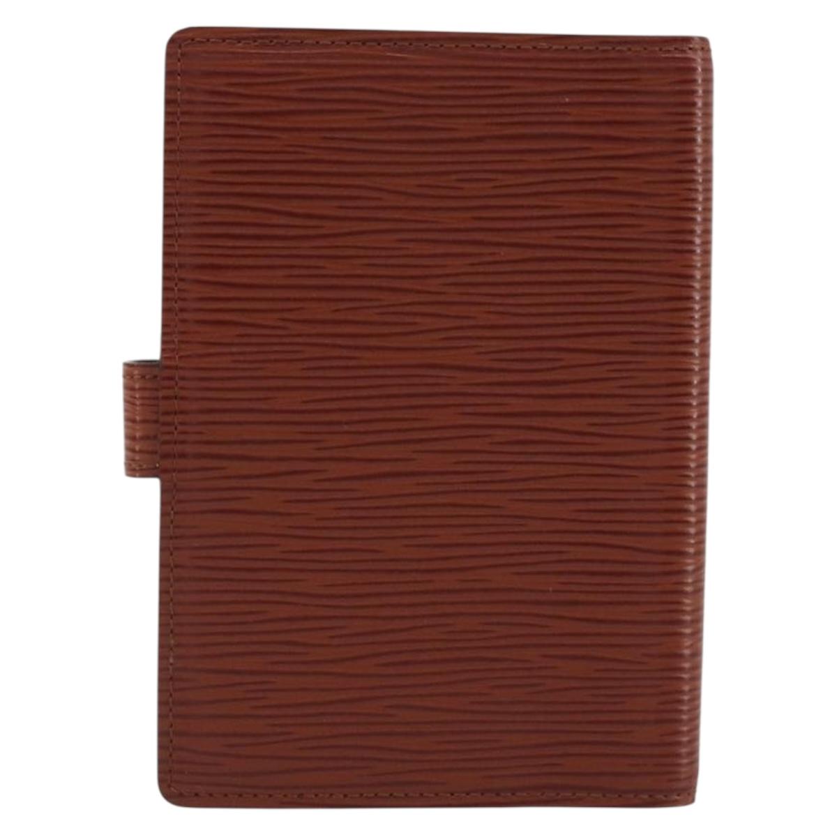 LOUIS VUITTON Epi Agenda PM Day Planner Cover Brown R20053 LV Auth hk3952