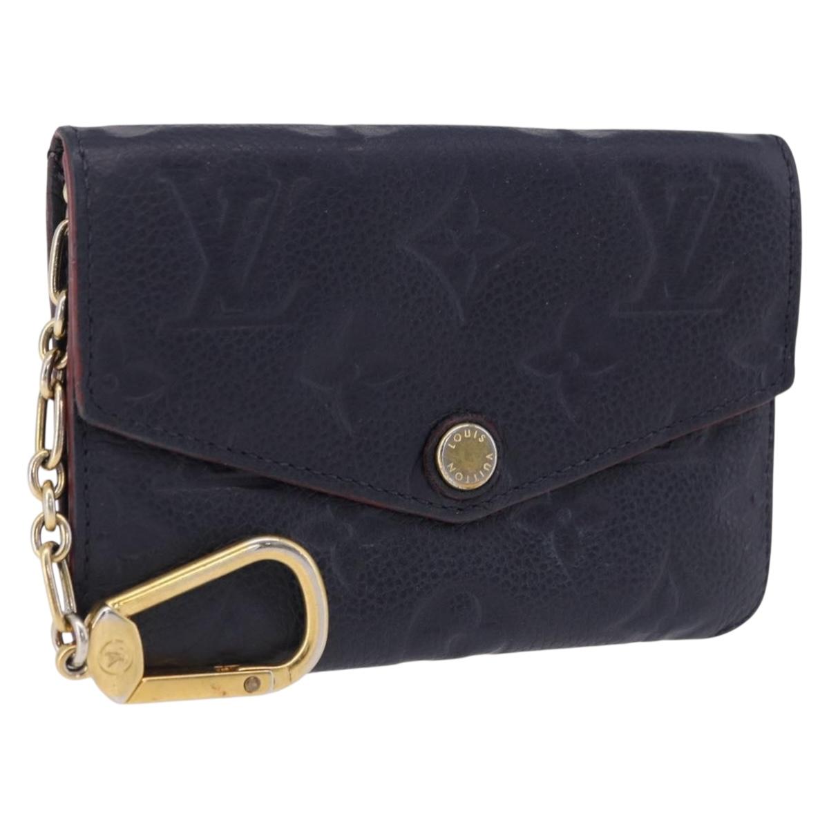 LOUIS VUITTON Monogram Empreinte Pochette Cles Purse Navy M62017 LV Auth hk3961