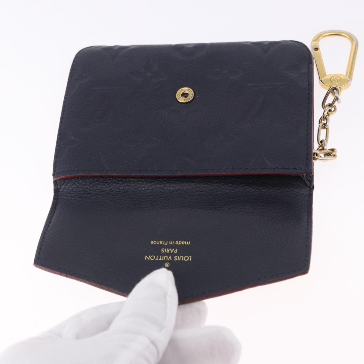 LOUIS VUITTON Monogram Empreinte Pochette Cles Purse Navy M62017 LV Auth hk3961