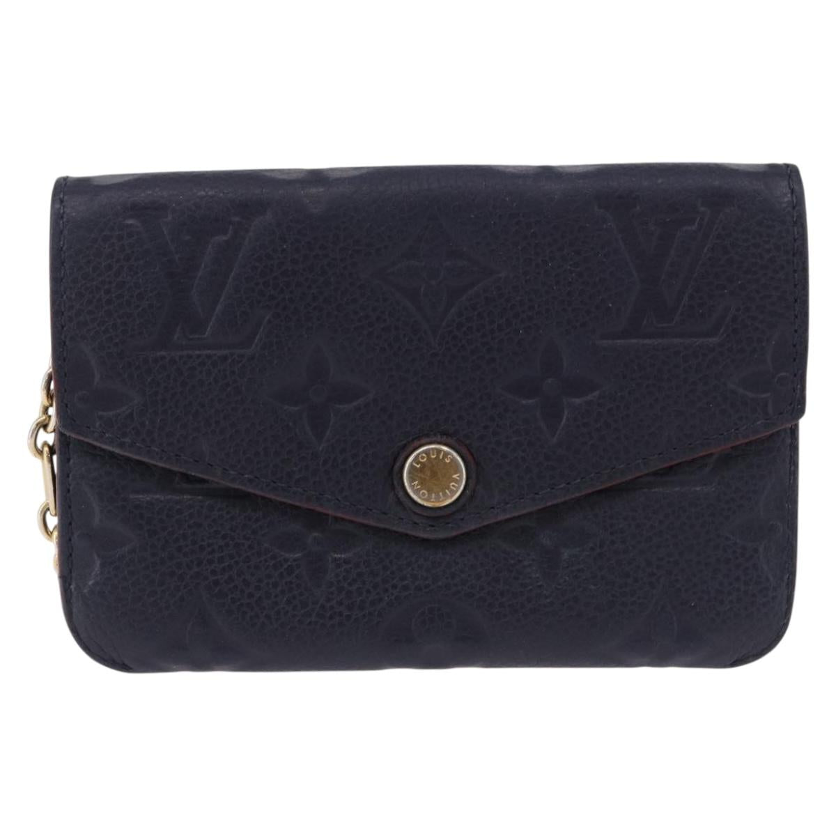 LOUIS VUITTON Monogram Empreinte Pochette Cles Purse Navy M62017 LV Auth hk3961