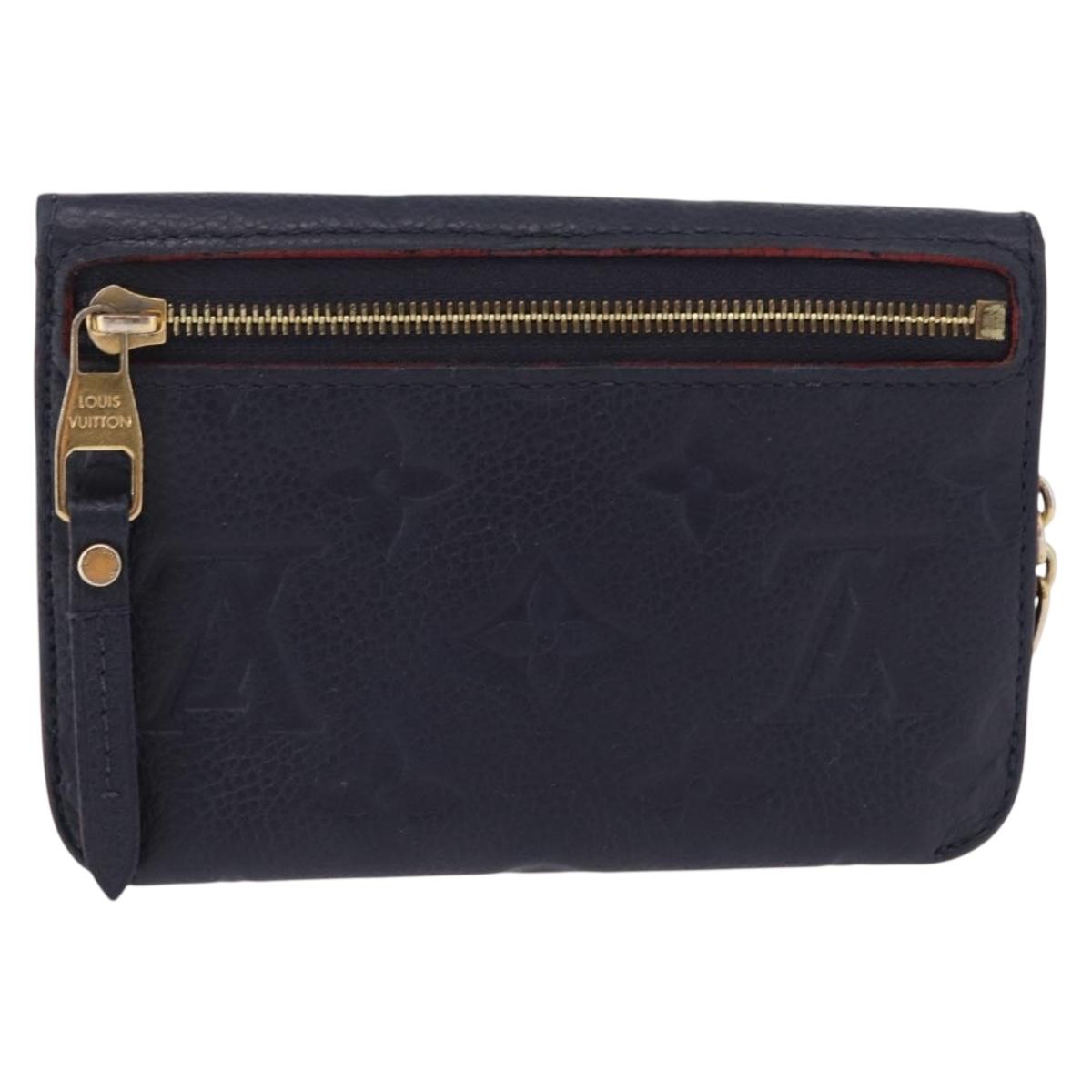 LOUIS VUITTON Monogram Empreinte Pochette Cles Purse Navy M62017 LV Auth hk3961