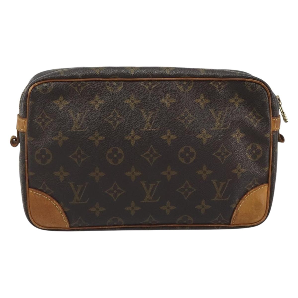 LOUIS VUITTON Monogram Compiegne 28 Clutch Bag M51845 LV Auth hk3965
