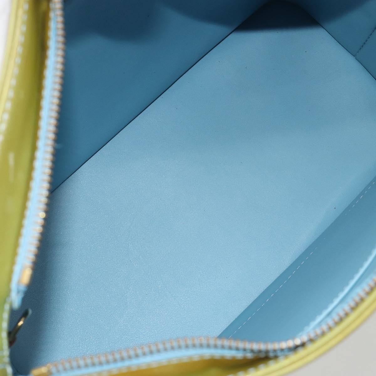 LOUIS VUITTON Monogram Vernis Houston Hand Bag Baby Blue M91005 LV Auth hk3972