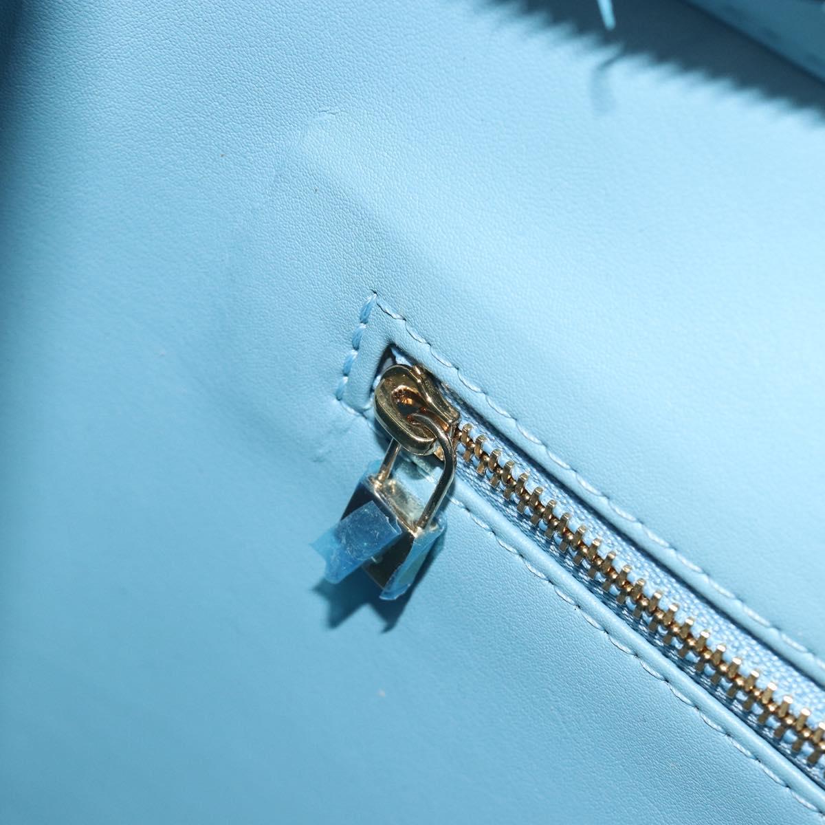 LOUIS VUITTON Monogram Vernis Houston Hand Bag Baby Blue M91005 LV Auth hk3972
