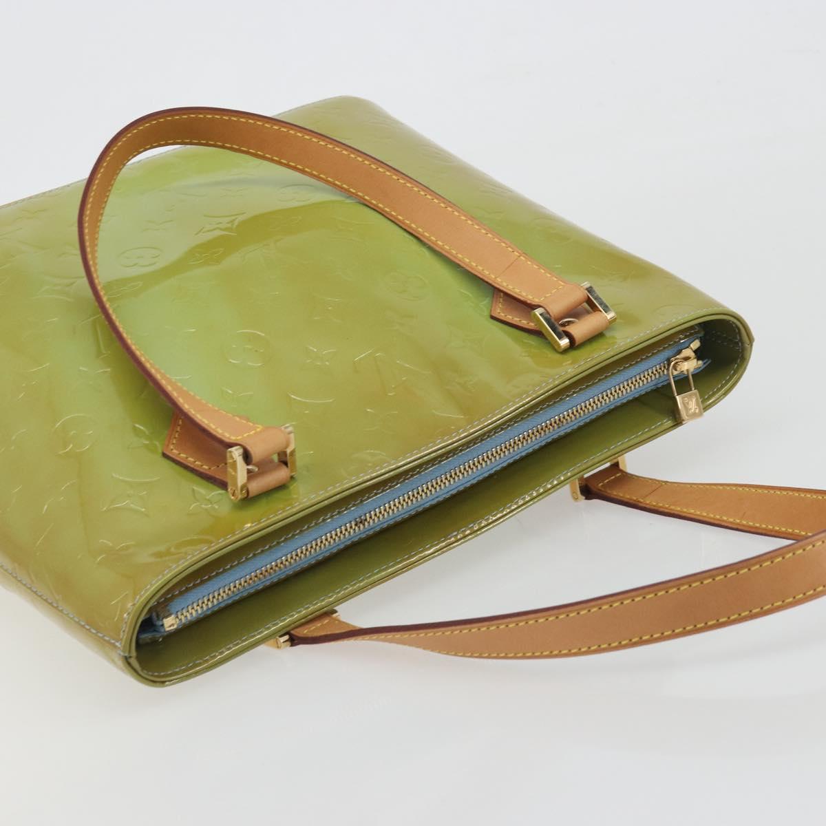 LOUIS VUITTON Monogram Vernis Houston Hand Bag Baby Blue M91005 LV Auth hk3972