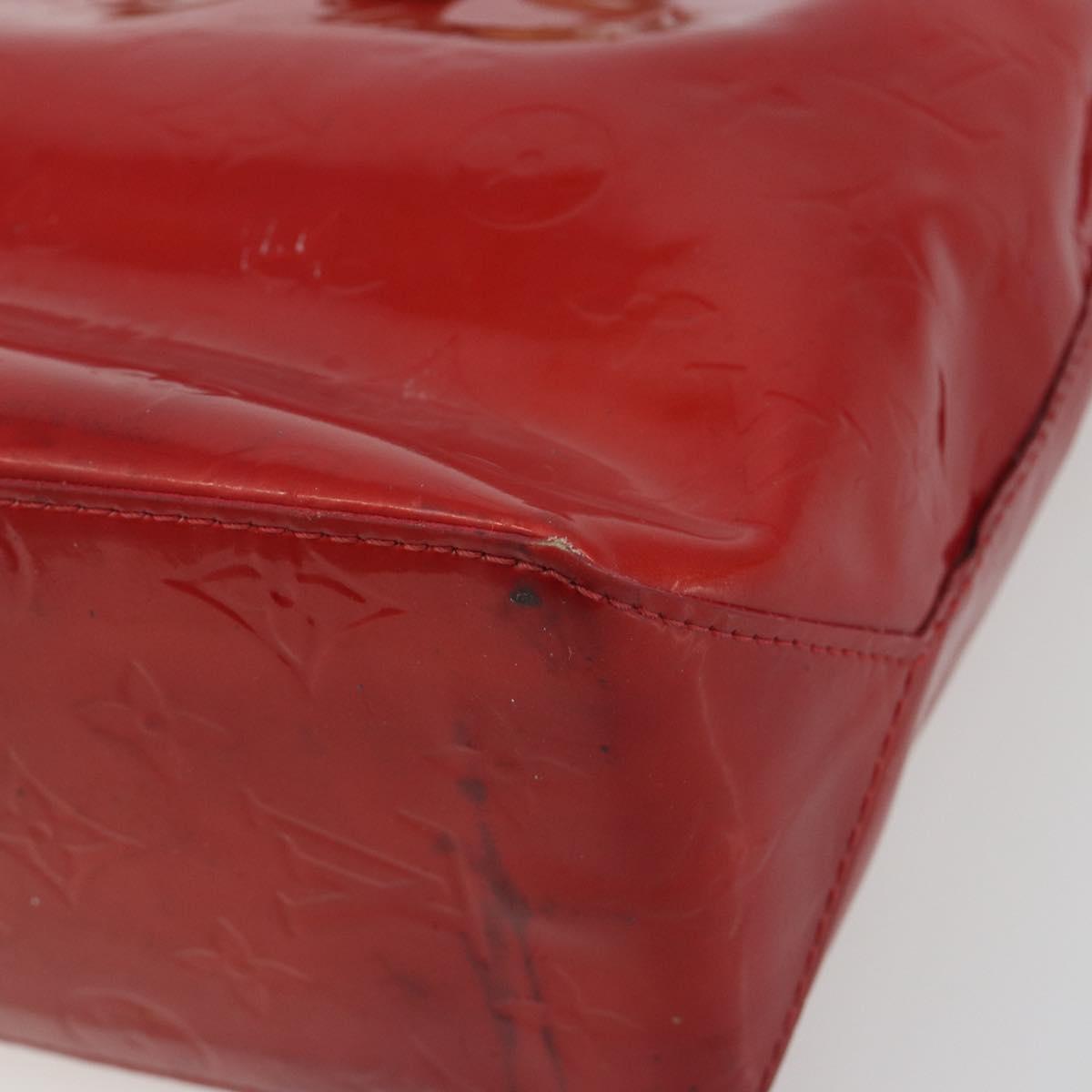 LOUIS VUITTON Monogram Vernis Reade PM Hand Bag Red Rouge M91088 LV Auth hk3973