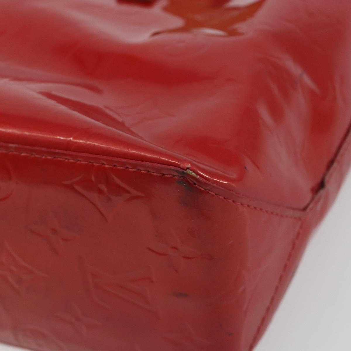 LOUIS VUITTON Monogram Vernis Reade PM Hand Bag Red Rouge M91088 LV Auth hk3973