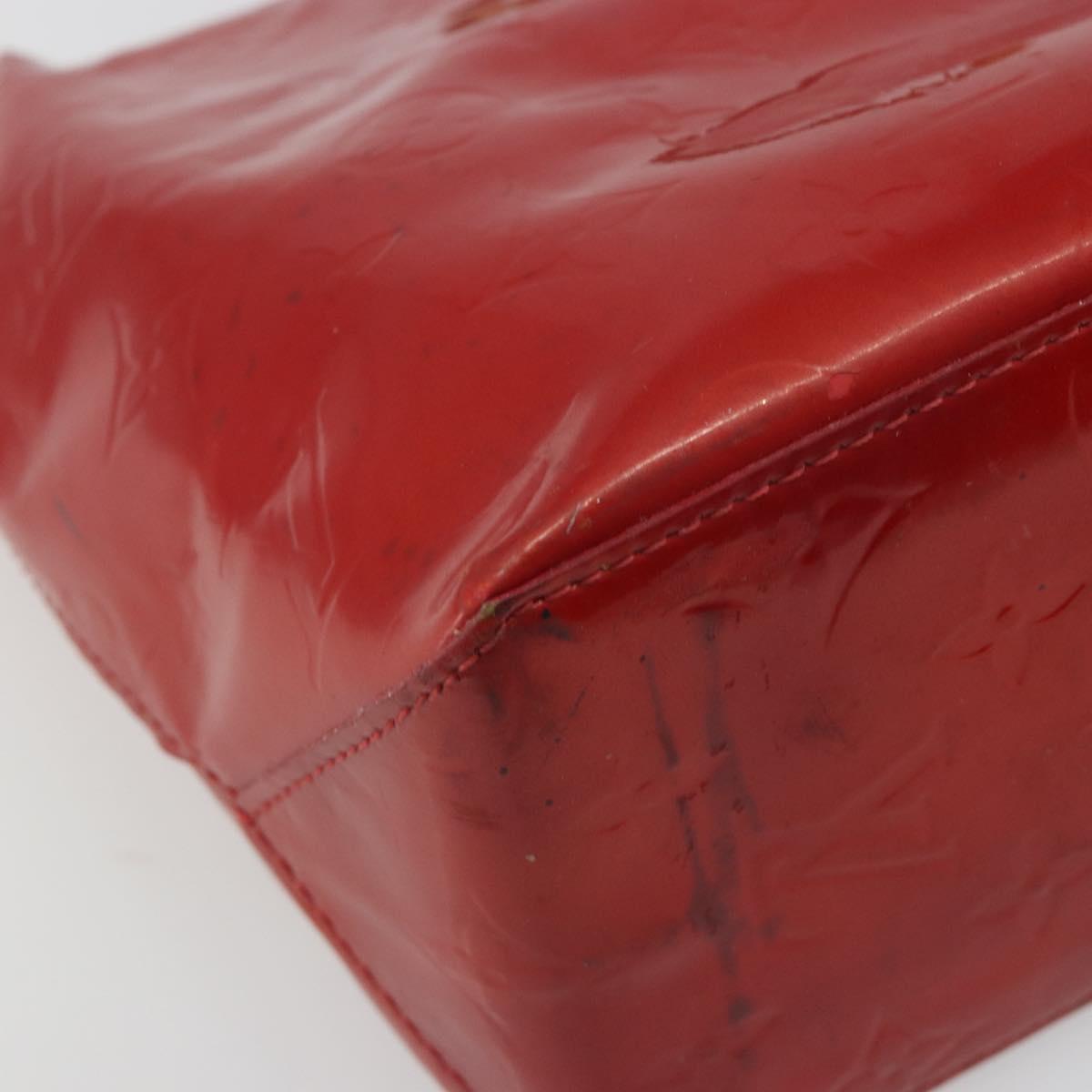 LOUIS VUITTON Monogram Vernis Reade PM Hand Bag Red Rouge M91088 LV Auth hk3973