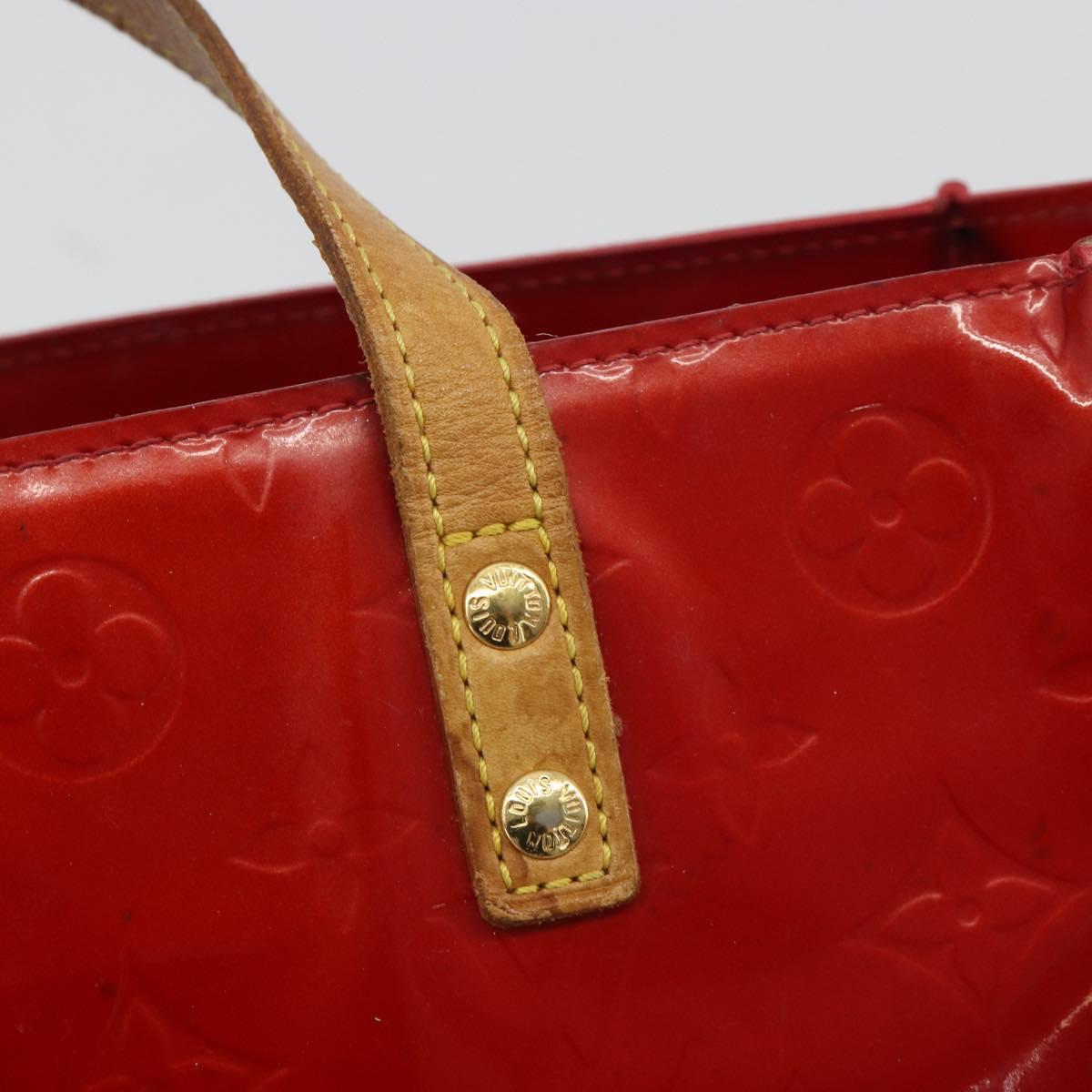 LOUIS VUITTON Monogram Vernis Reade PM Hand Bag Red Rouge M91088 LV Auth hk3973