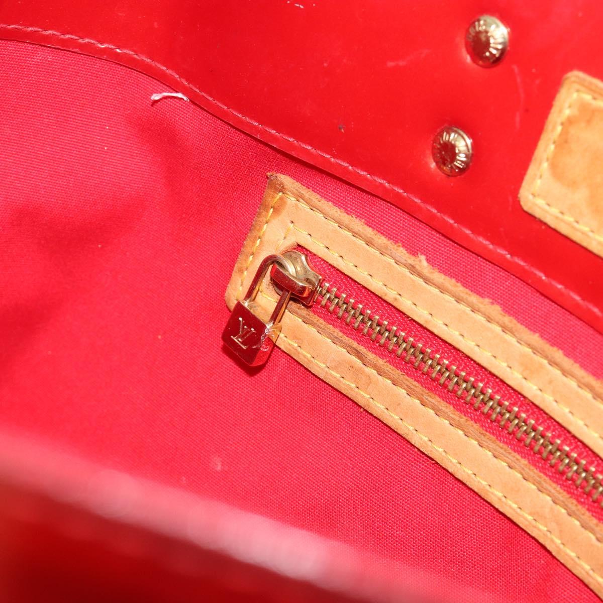 LOUIS VUITTON Monogram Vernis Reade PM Hand Bag Red Rouge M91088 LV Auth hk3973