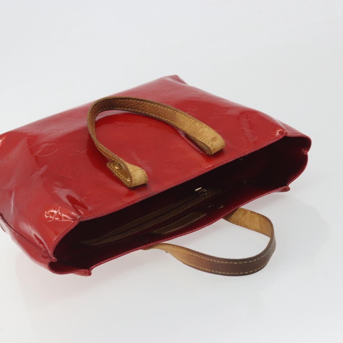 LOUIS VUITTON Monogram Vernis Reade PM Hand Bag Red Rouge M91088 LV Auth hk3973