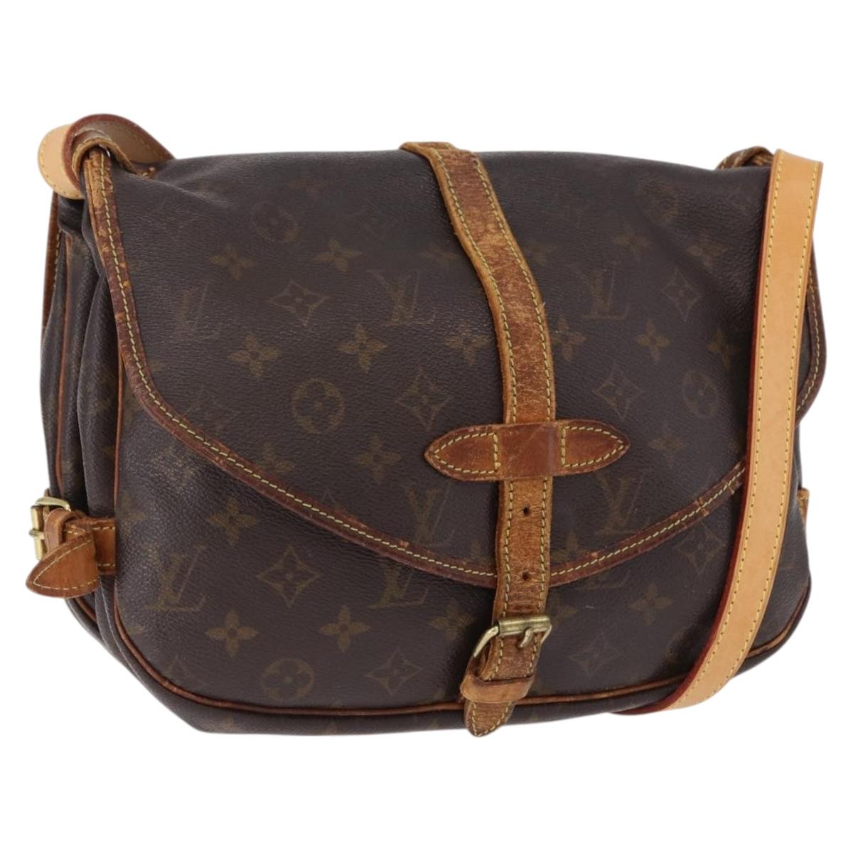 LOUIS VUITTON Monogram Saumur 30 Shoulder Bag M42256 LV Auth hk3976