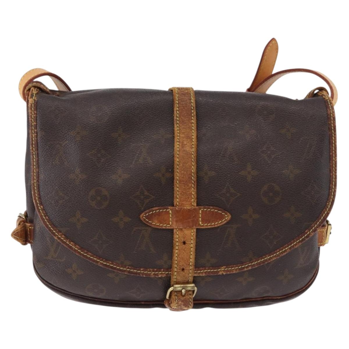 LOUIS VUITTON Monogram Saumur 30 Shoulder Bag M42256 LV Auth hk3976