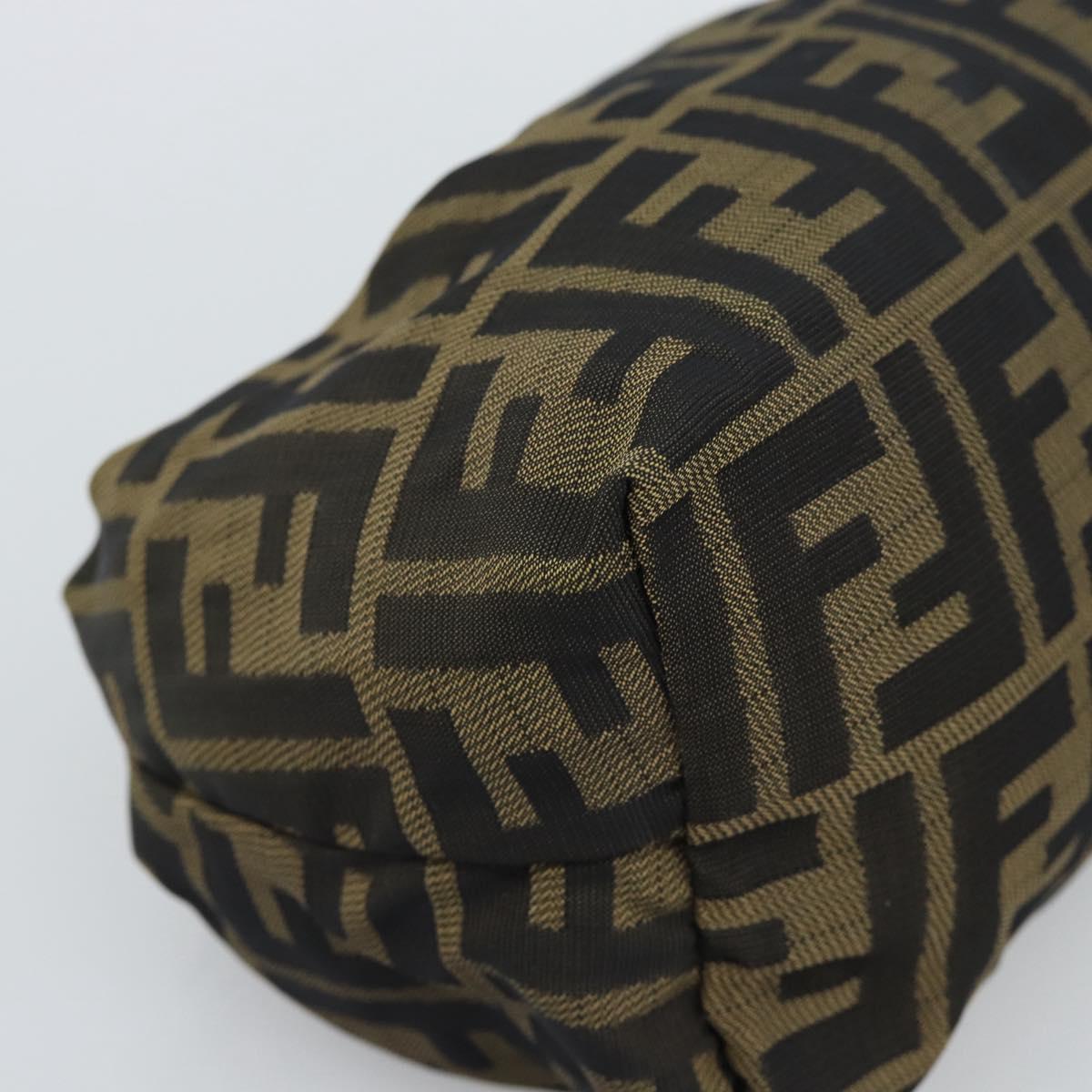 FENDI Zucca Canvas Pouch Black Brown Auth hk3979