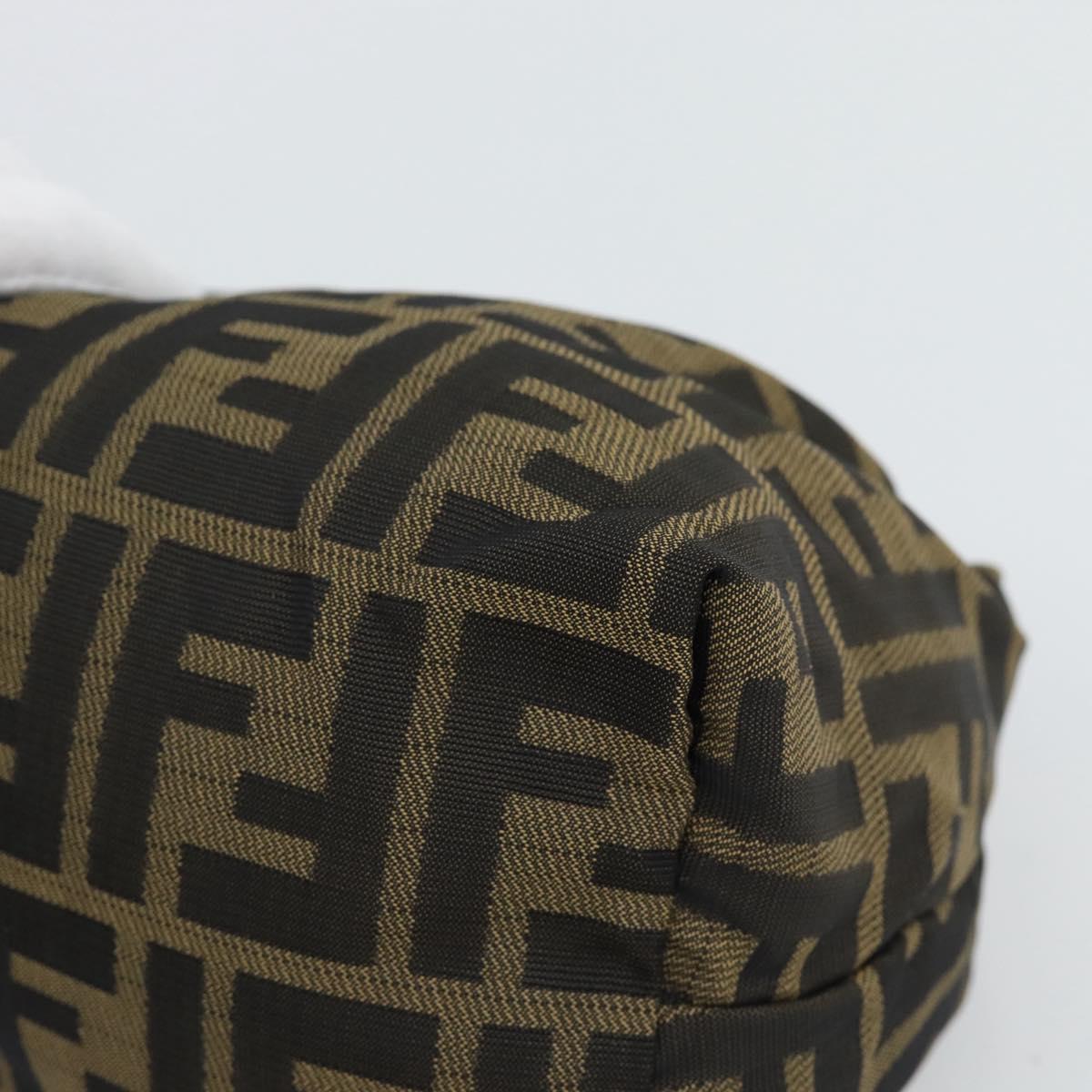 FENDI Zucca Canvas Pouch Black Brown Auth hk3979