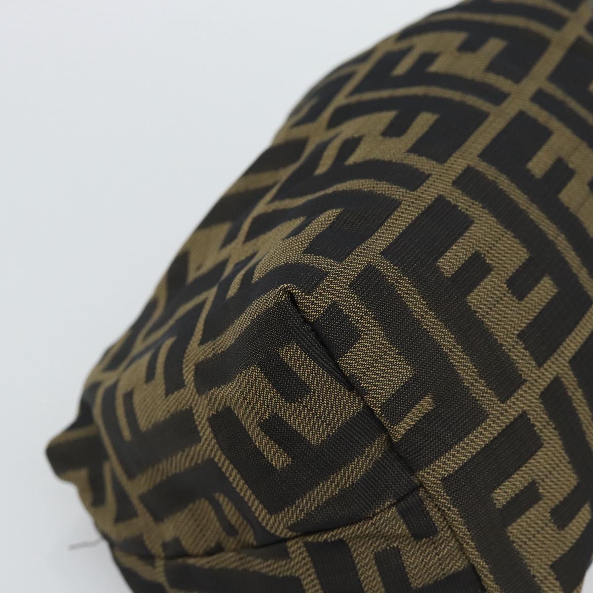 FENDI Zucca Canvas Pouch Black Brown Auth hk3979