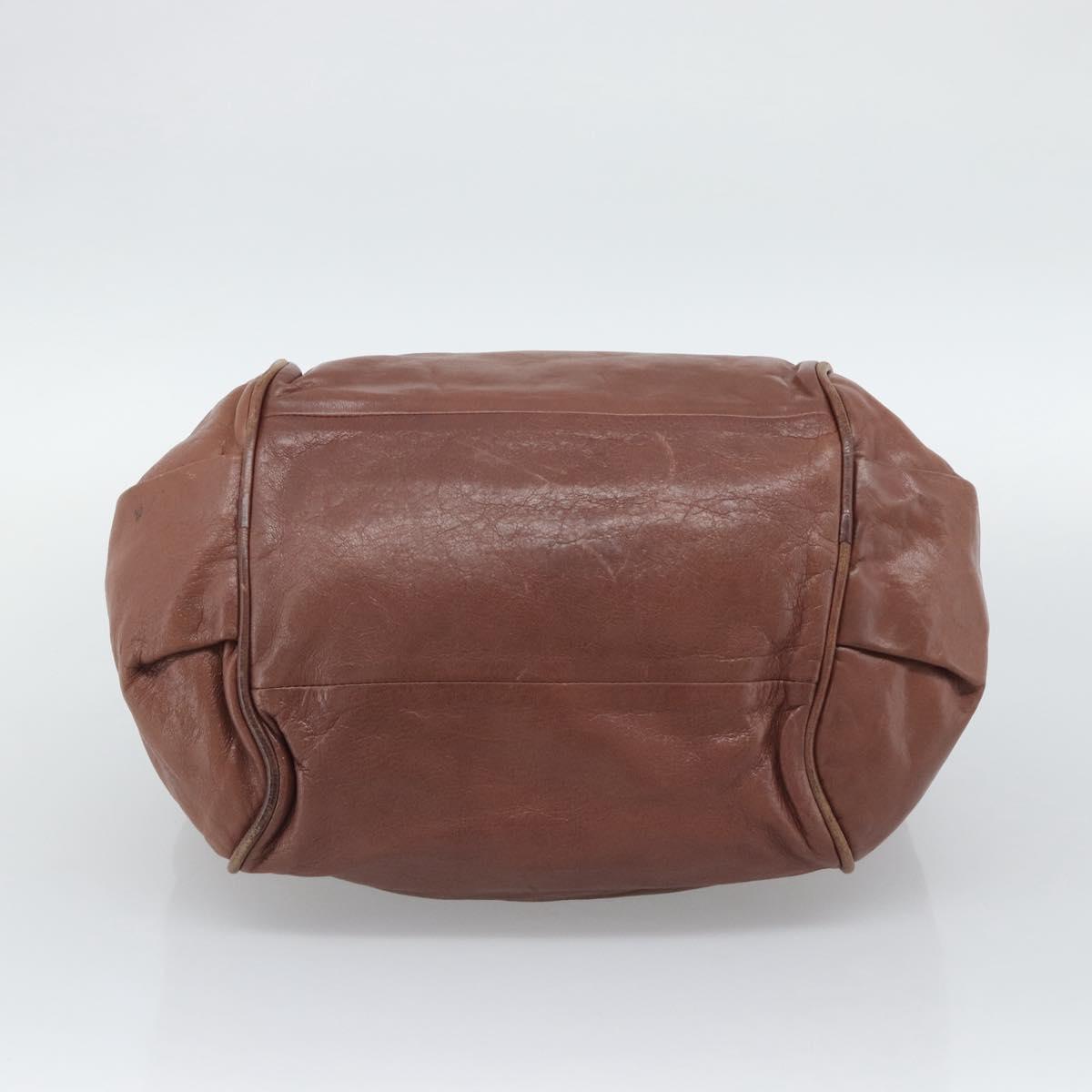 Chloe Etel Shoulder Bag Leather 2way Brown Gold Auth hk3984