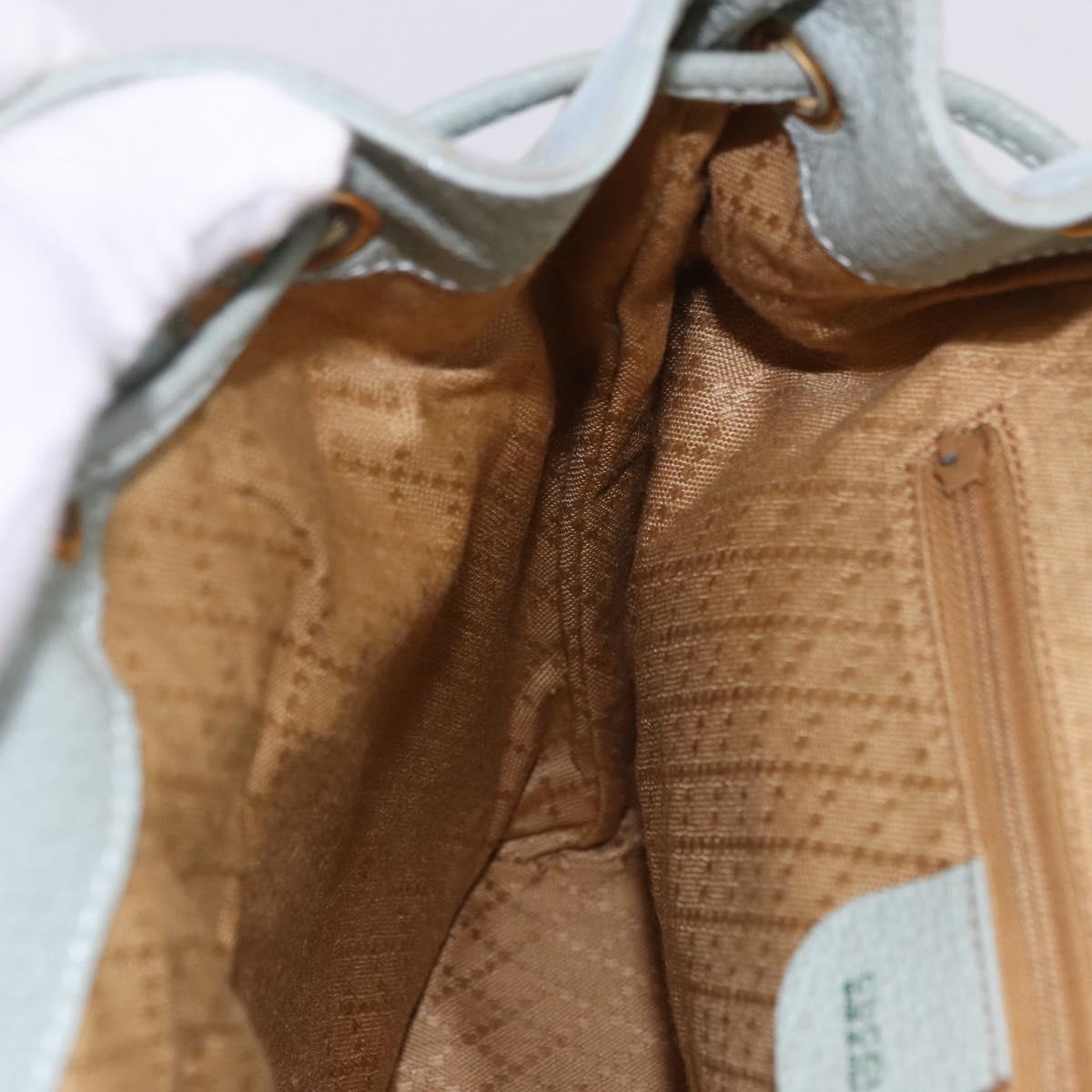 GUCCI Bamboo Backpack Suede Light Blue Gold 003 2058 0016 Auth hk3985