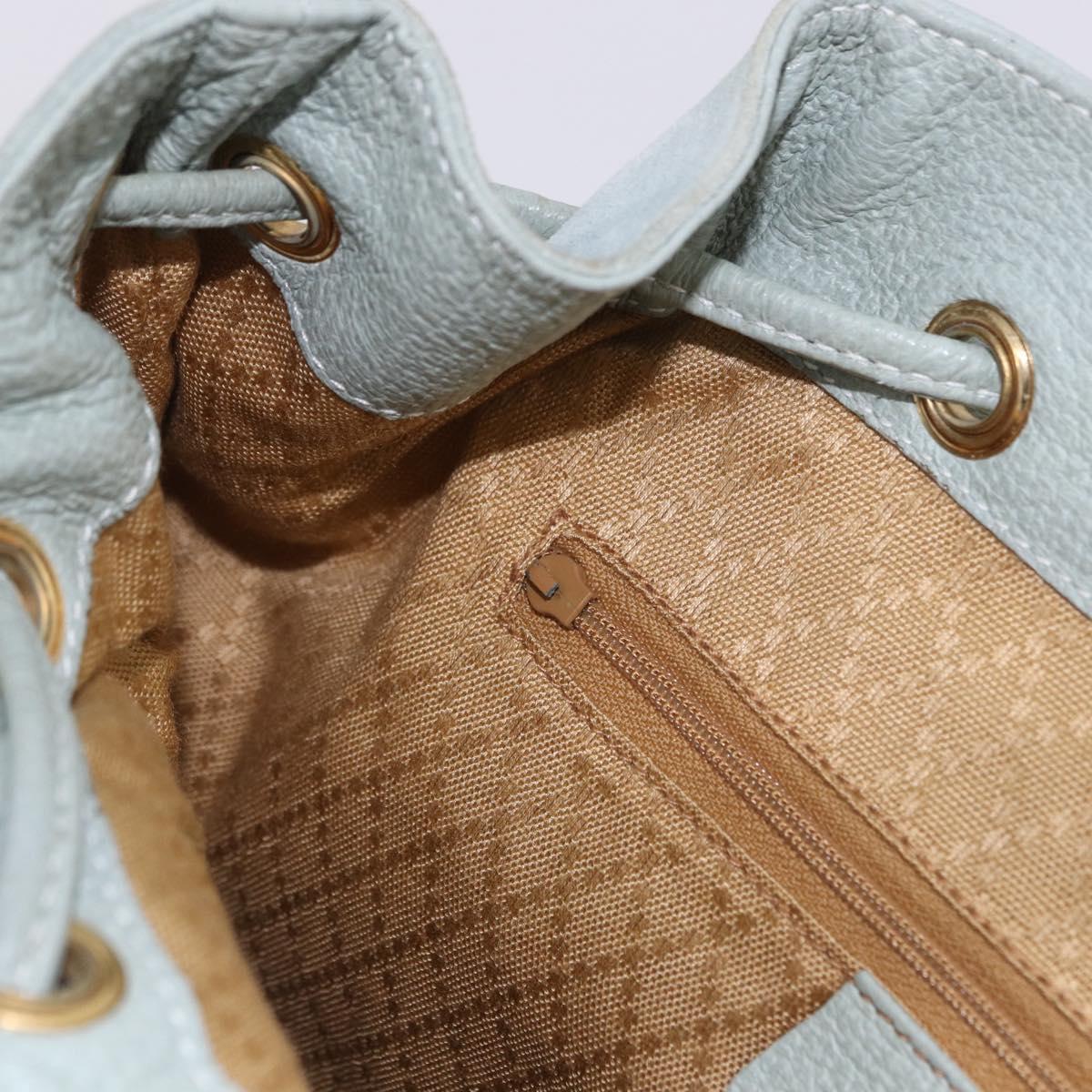 GUCCI Bamboo Backpack Suede Light Blue Gold 003 2058 0016 Auth hk3985
