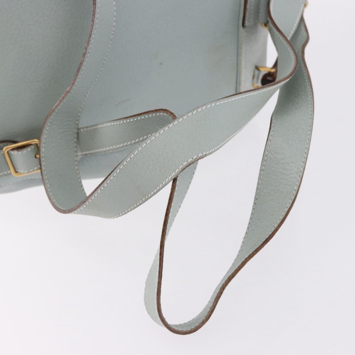 GUCCI Bamboo Backpack Suede Light Blue Gold 003 2058 0016 Auth hk3985