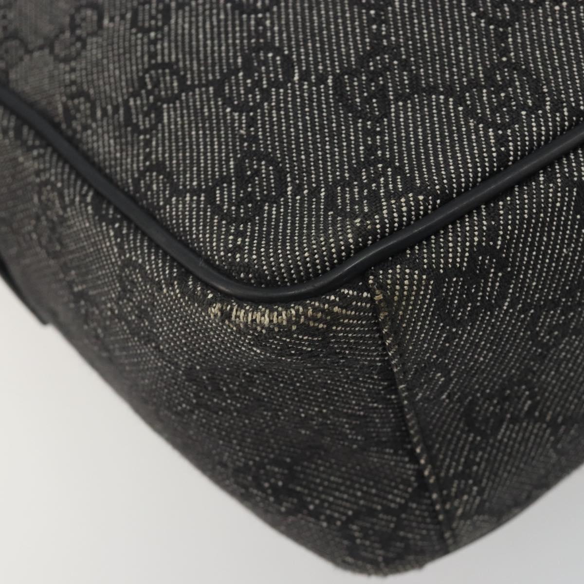 GUCCI GG Canvas Shoulder Bag Black Silver 03136 Auth hk3986