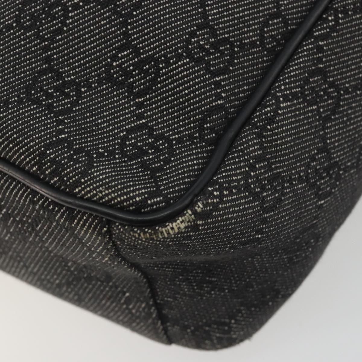 GUCCI GG Canvas Shoulder Bag Black Silver 03136 Auth hk3986