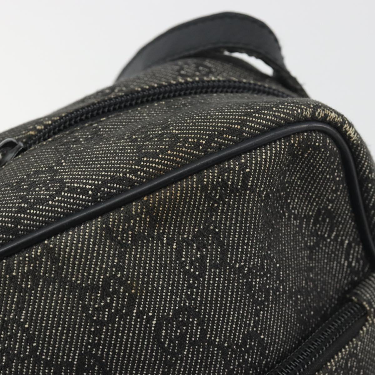 GUCCI GG Canvas Shoulder Bag Black Silver 03136 Auth hk3986