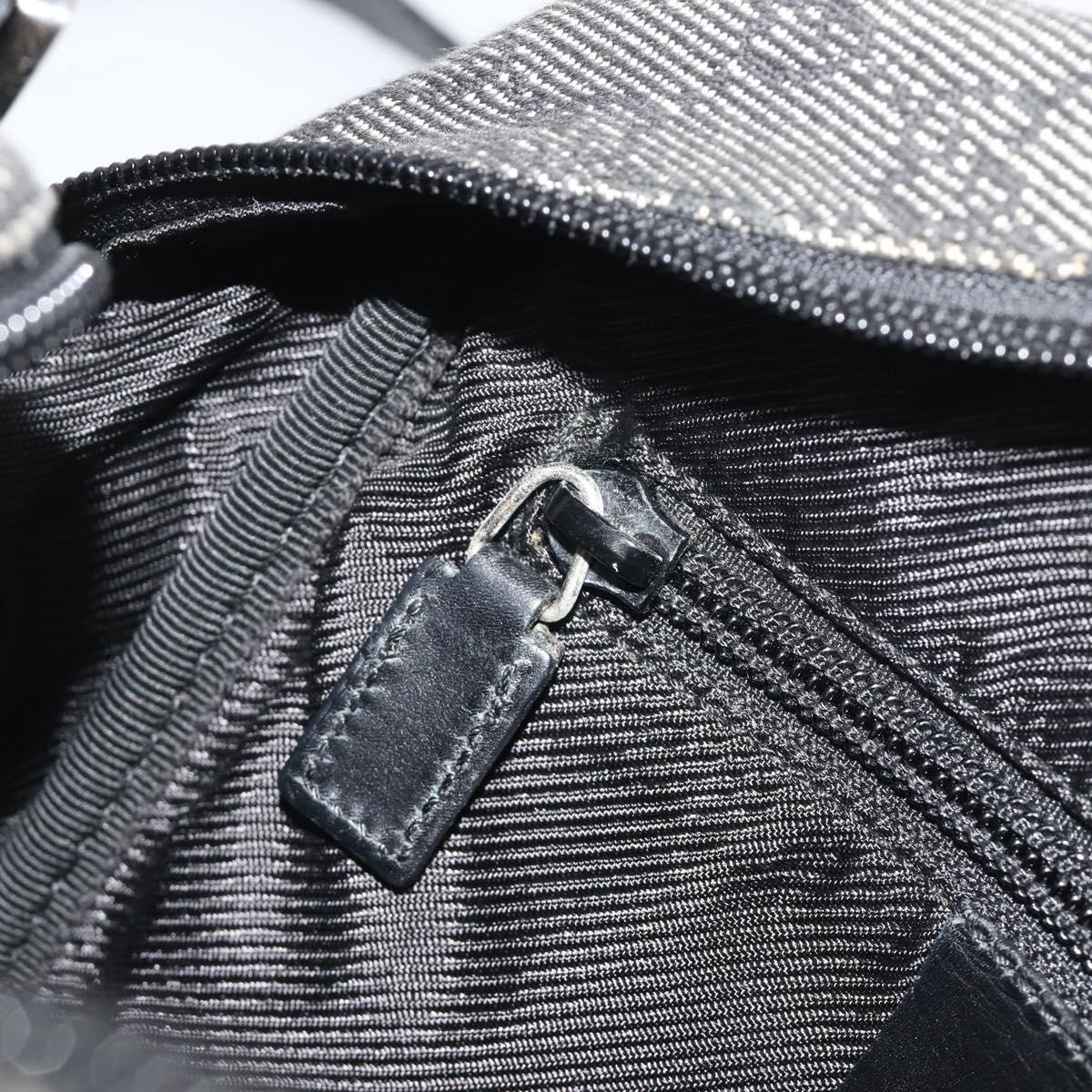 GUCCI GG Canvas Shoulder Bag Black Silver 03136 Auth hk3986