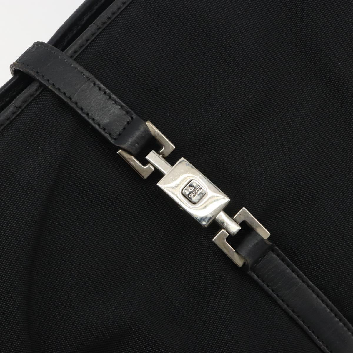 GUCCI Jackie Tote Bag Black Silver 002 1073 Auth hk3988