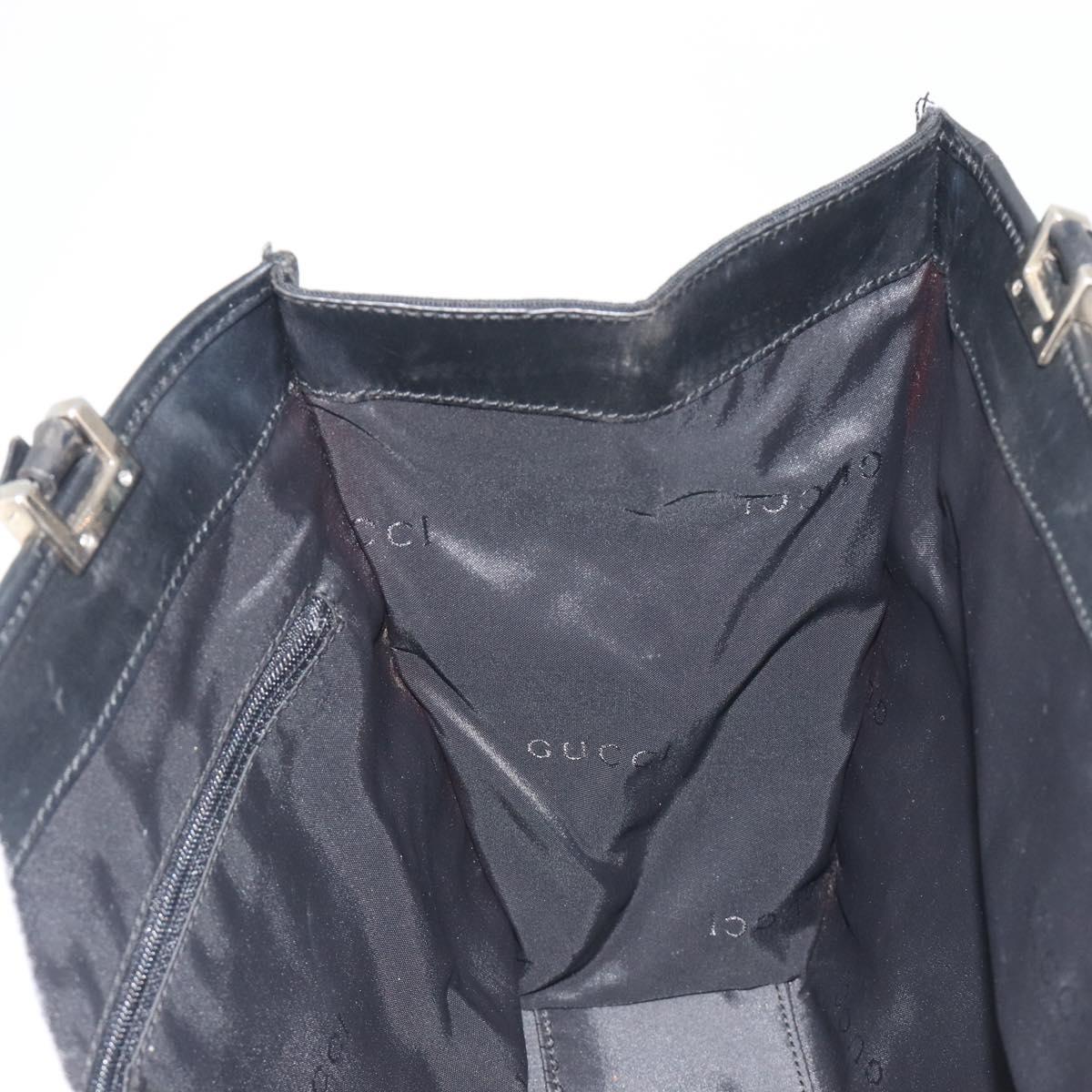 GUCCI Jackie Tote Bag Black Silver 002 1073 Auth hk3988