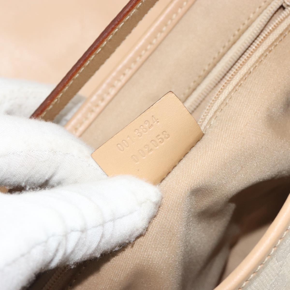 GUCCI GG Canvas Jackie Hand Bag Beige Silver 001 3824 Auth hk3991A
