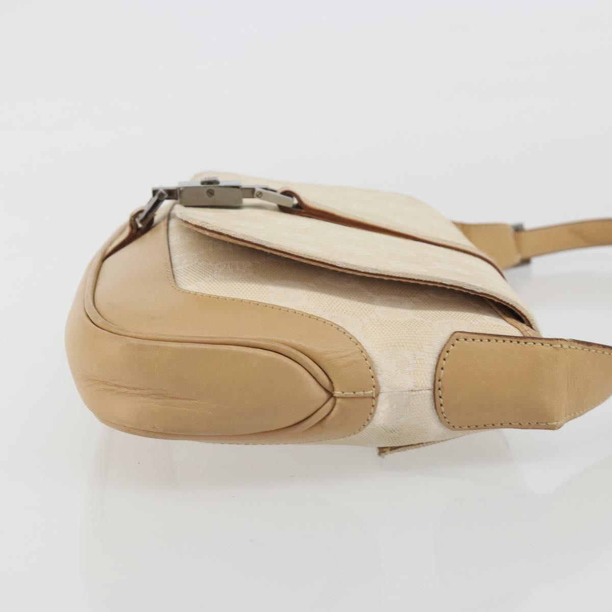 GUCCI GG Canvas Jackie Hand Bag Beige Silver 001 3824 Auth hk3991A