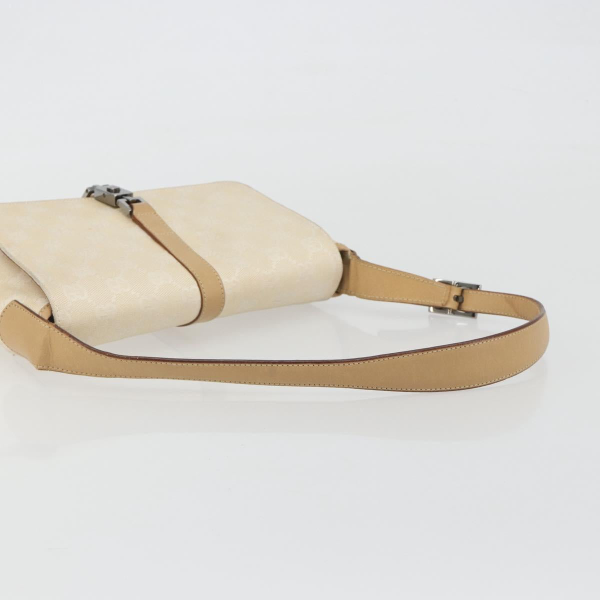 GUCCI GG Canvas Jackie Hand Bag Beige Silver 001 3824 Auth hk3991A