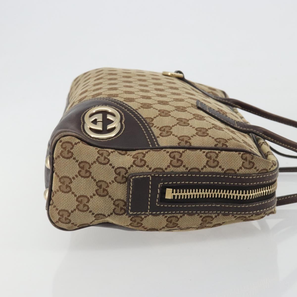 GUCCI GG Canvas Tote Bag Beige Gold 169971 Auth hk3993