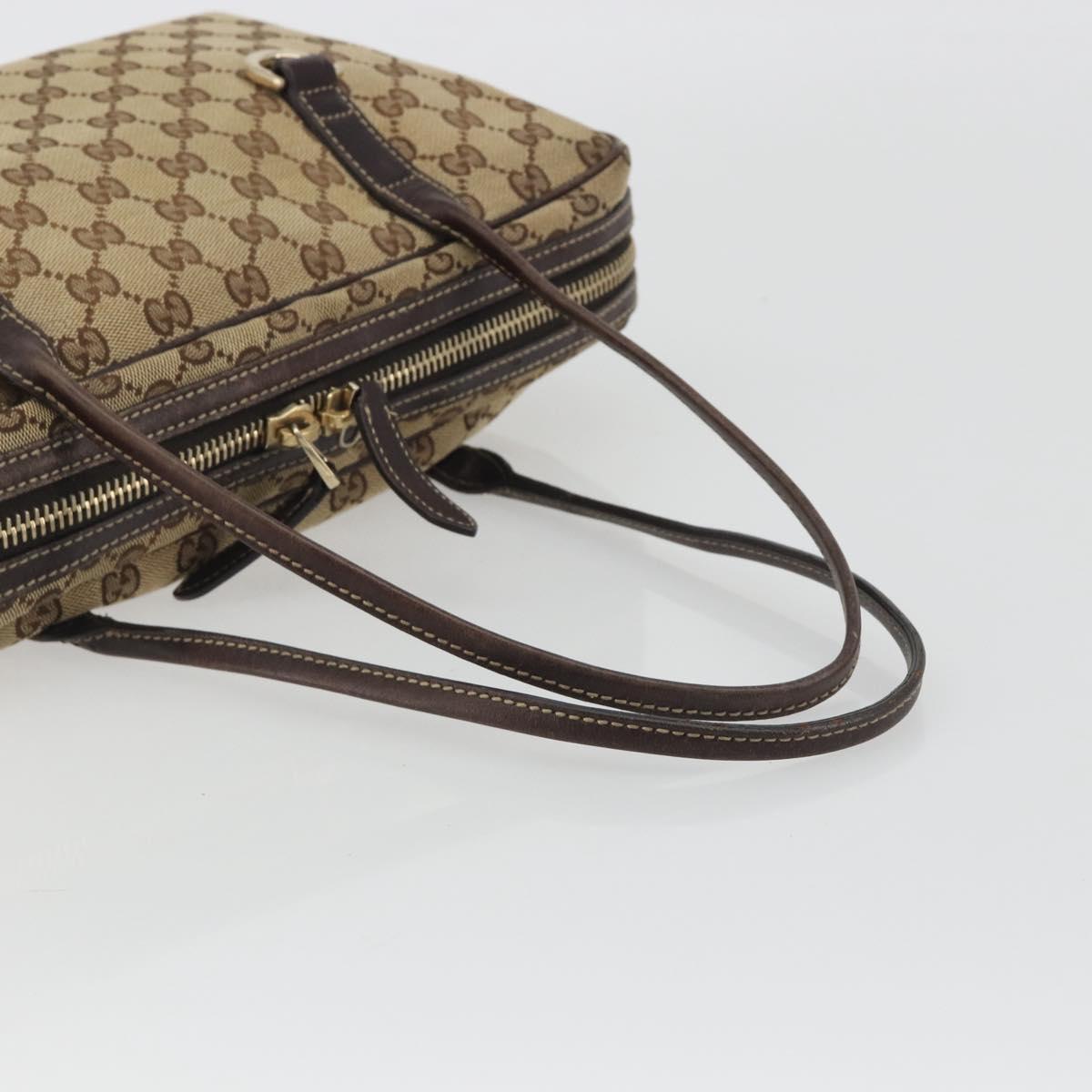 GUCCI GG Canvas Tote Bag Beige Gold 169971 Auth hk3993