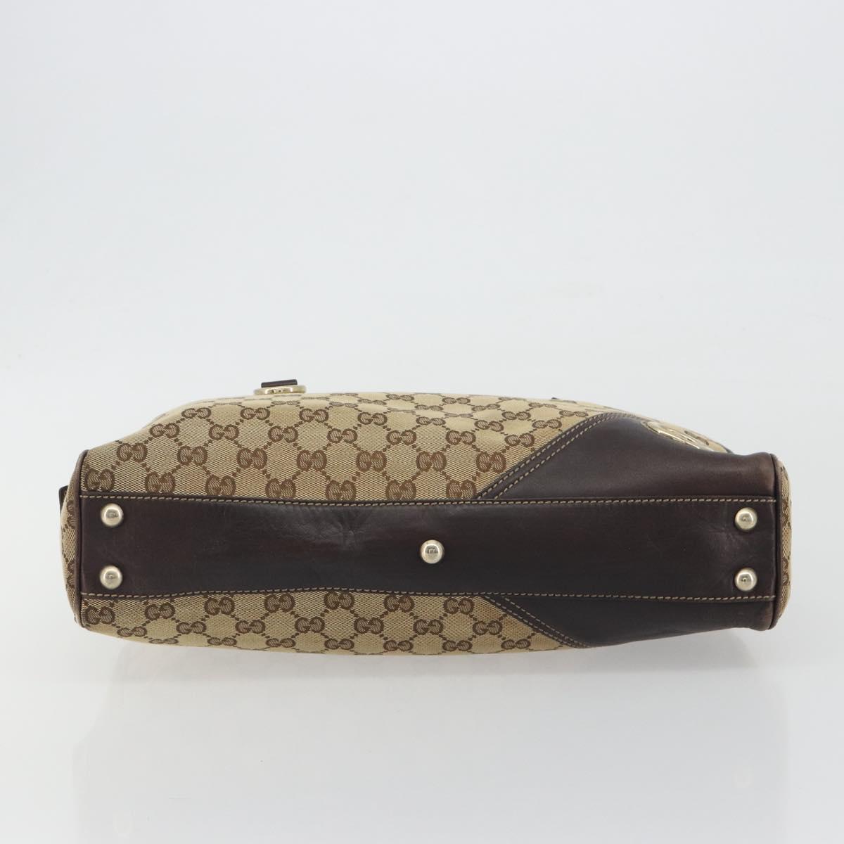 GUCCI GG Canvas Tote Bag Beige Gold 169971 Auth hk3993