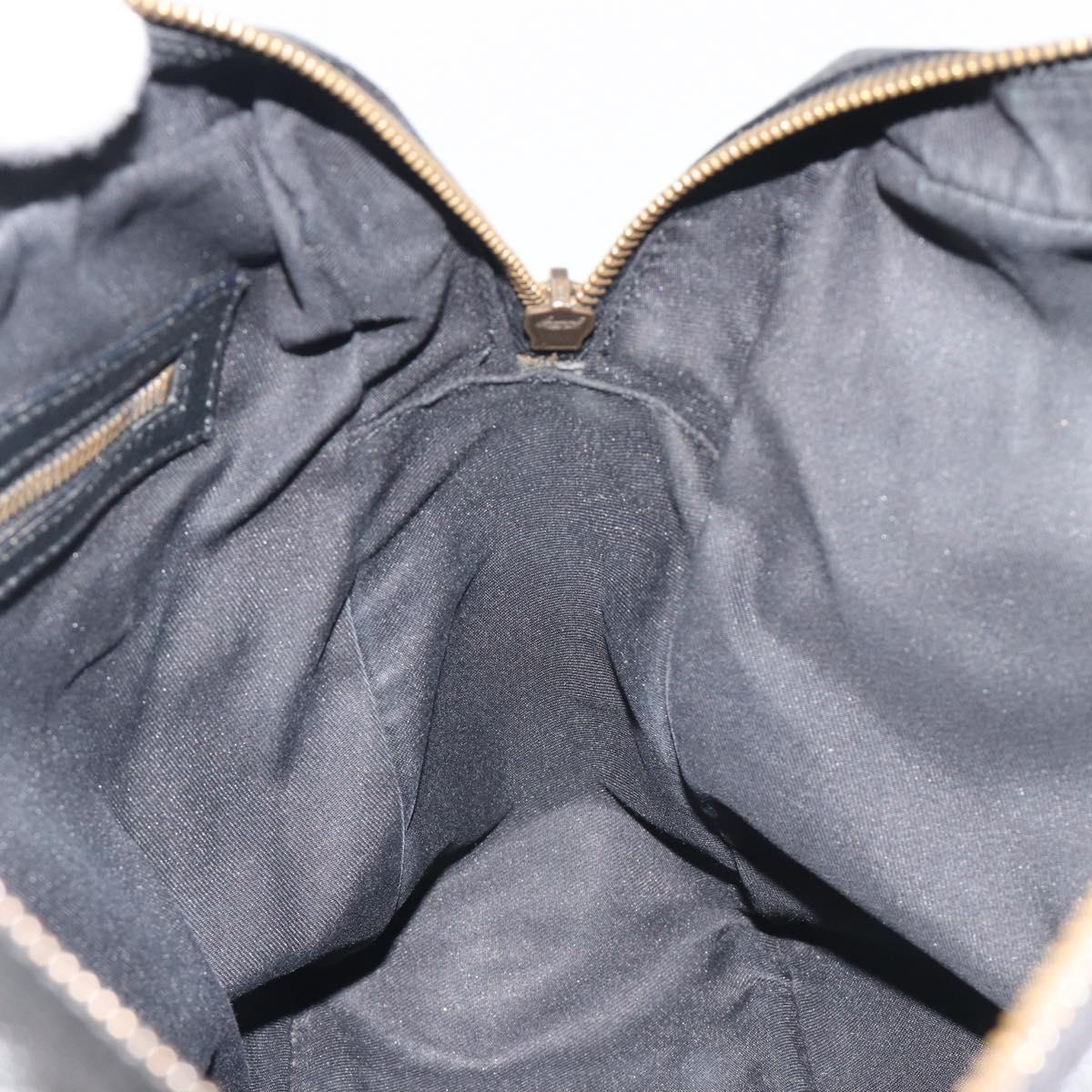 GUCCI Shoulder Bag Leather Black Gold 121544 Auth hk3995