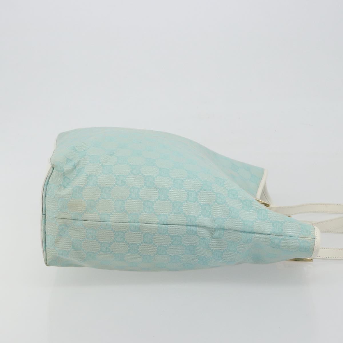 GUCCI GG Canvas Tote Bag Light Blue Gold 002 1098 Auth hk3997