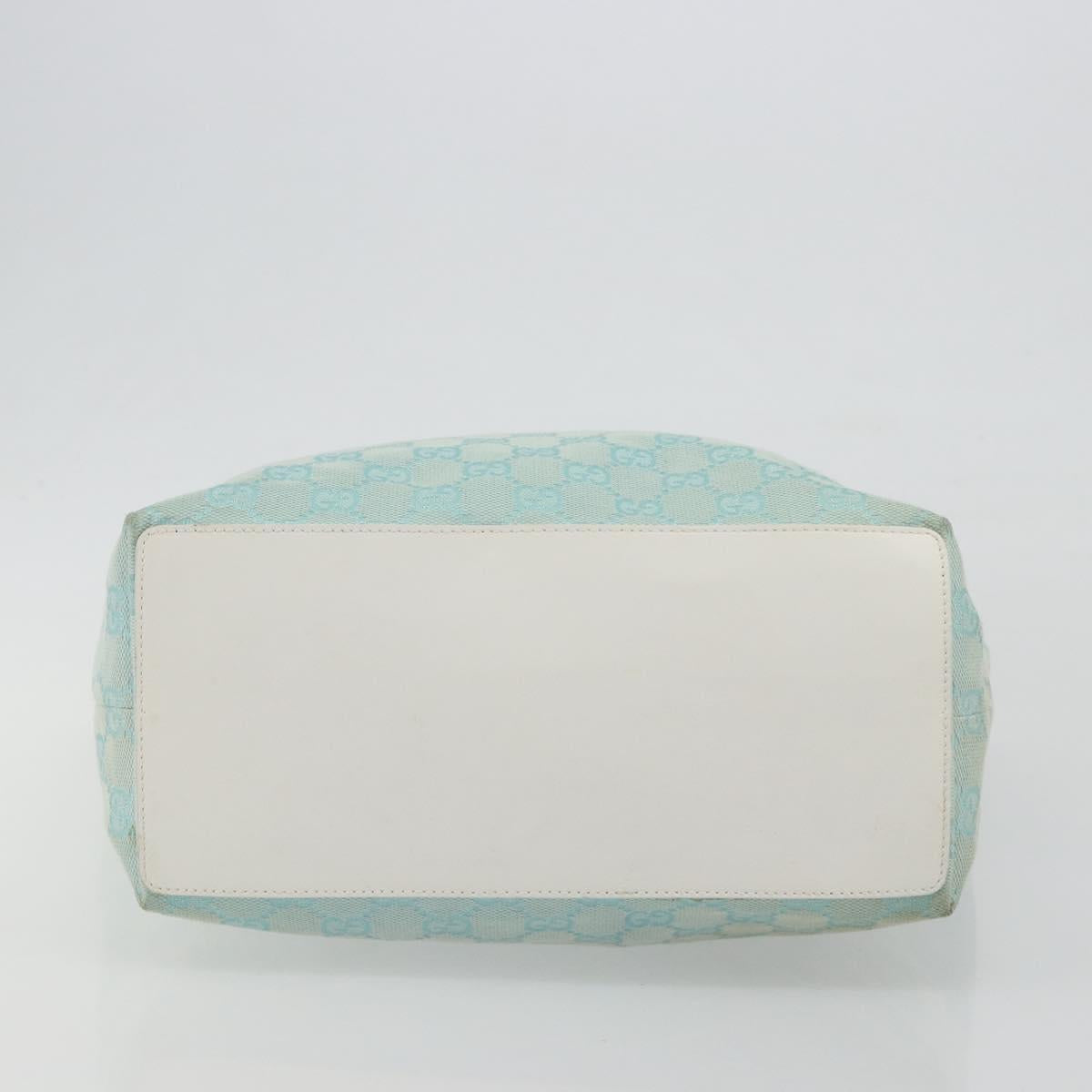GUCCI GG Canvas Tote Bag Light Blue Gold 002 1098 Auth hk3997