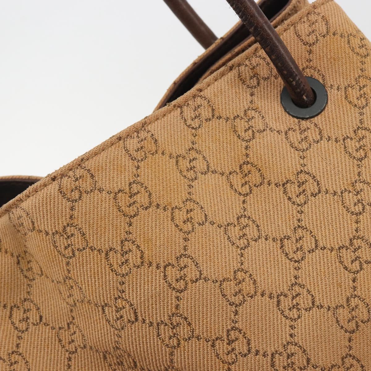 GUCCI GG Canvas Tote Bag Beige 101341 Auth hk3998