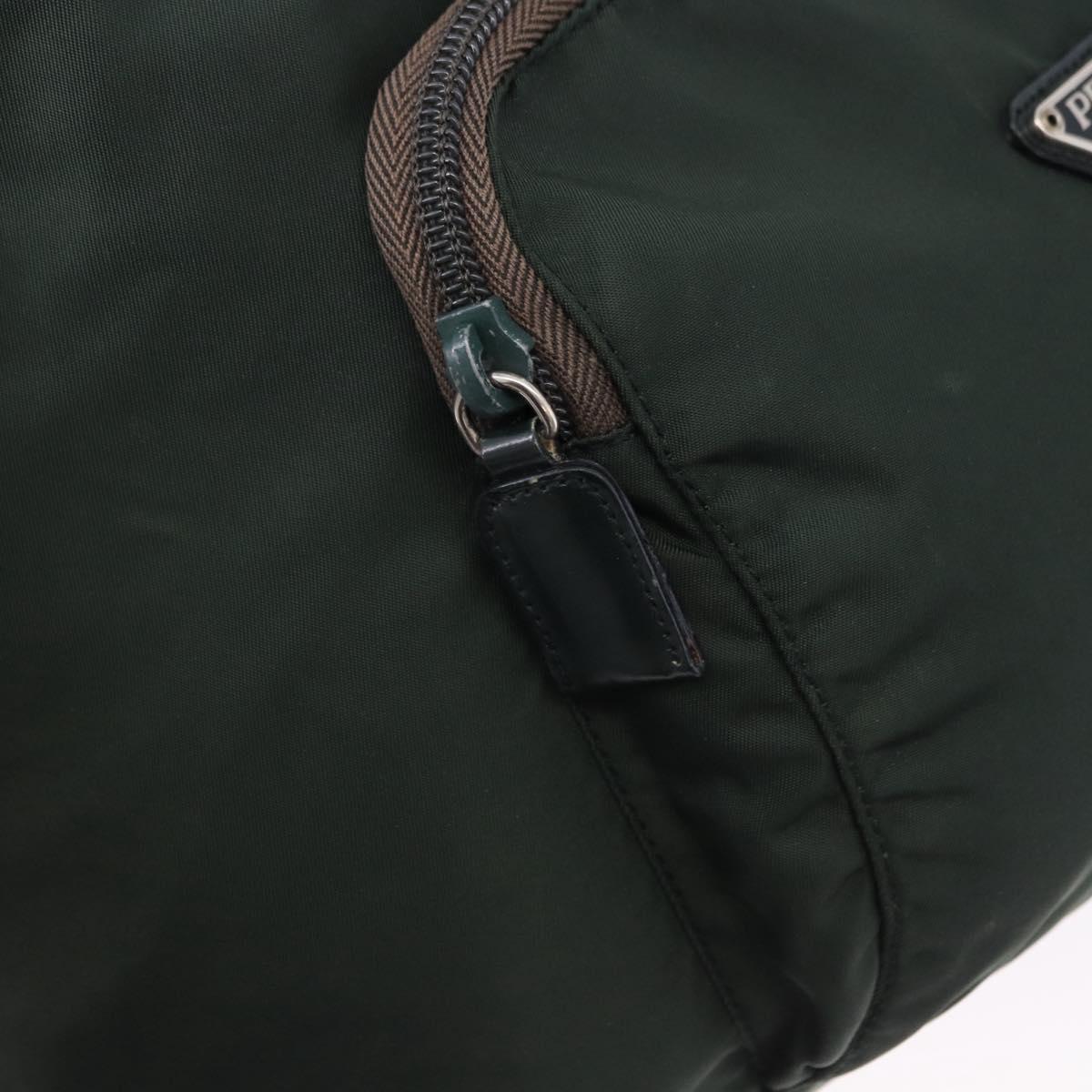 PRADA Backpack Nylon Green Silver Auth hk3999