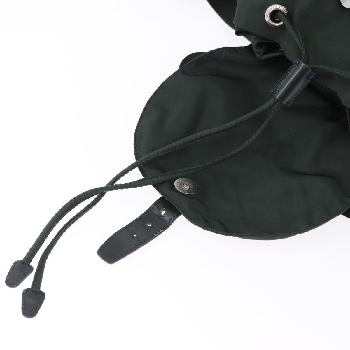PRADA Backpack Nylon Green Silver Auth hk3999