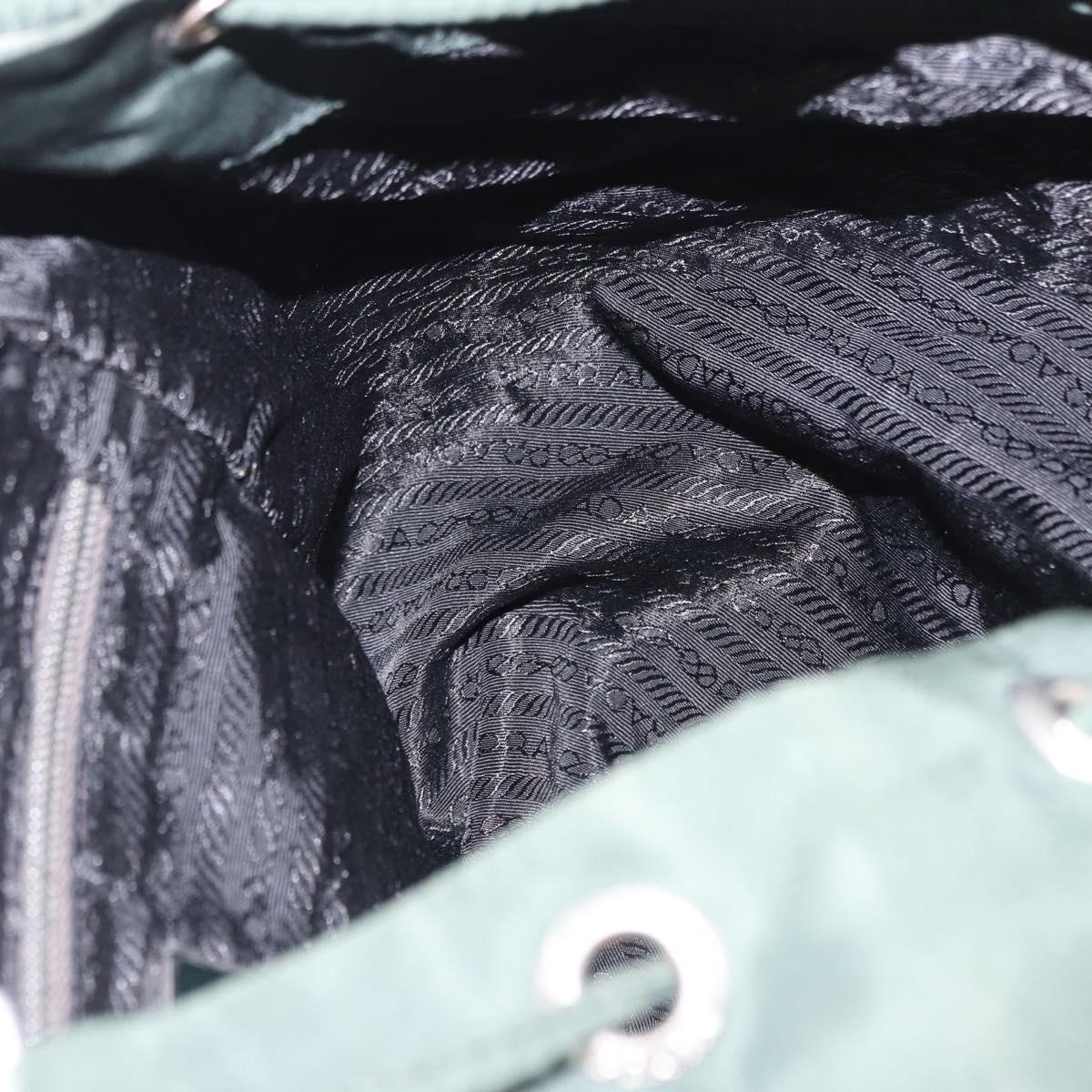PRADA Backpack Nylon Green Silver Auth hk3999