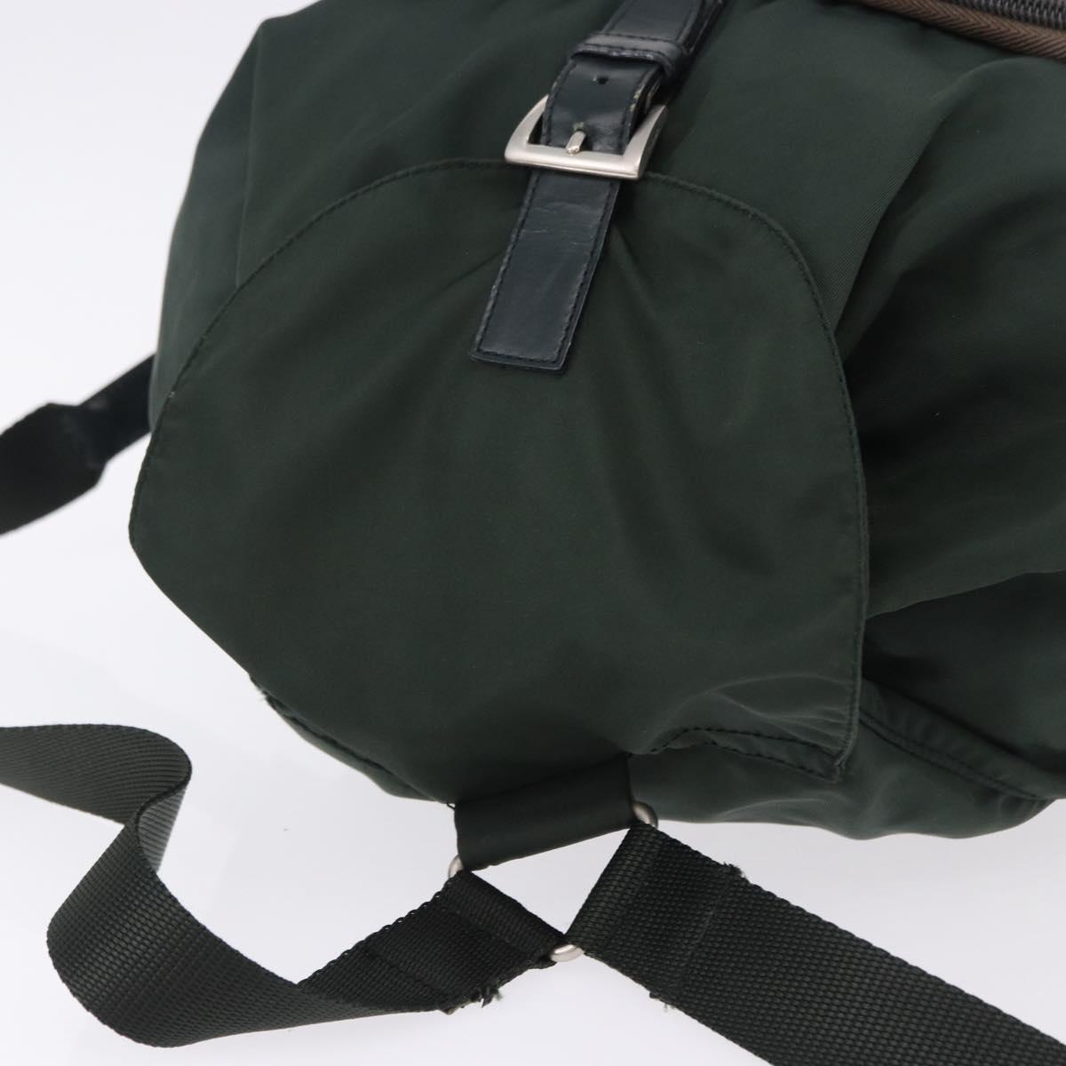 PRADA Backpack Nylon Green Silver Auth hk3999