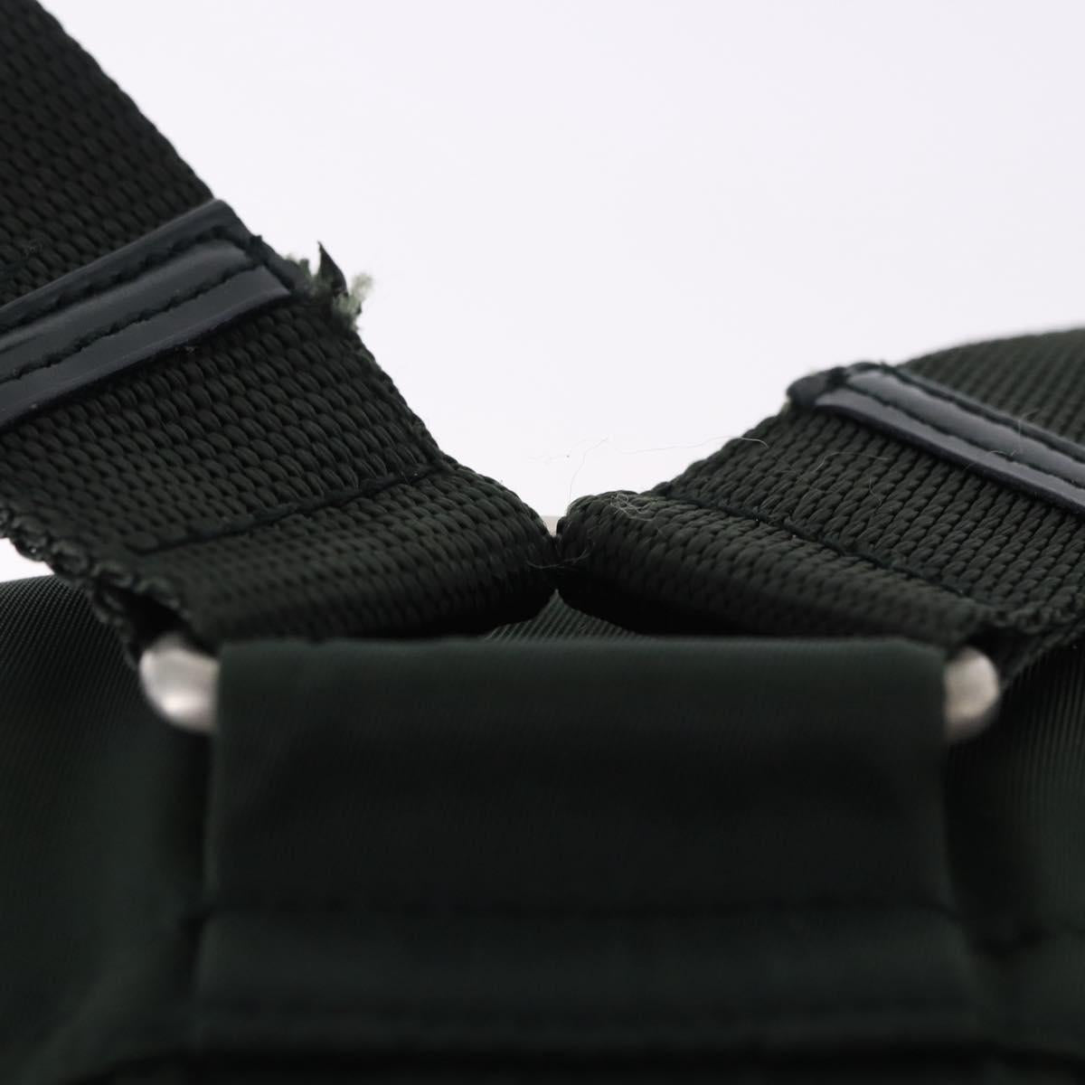 PRADA Backpack Nylon Green Silver Auth hk3999