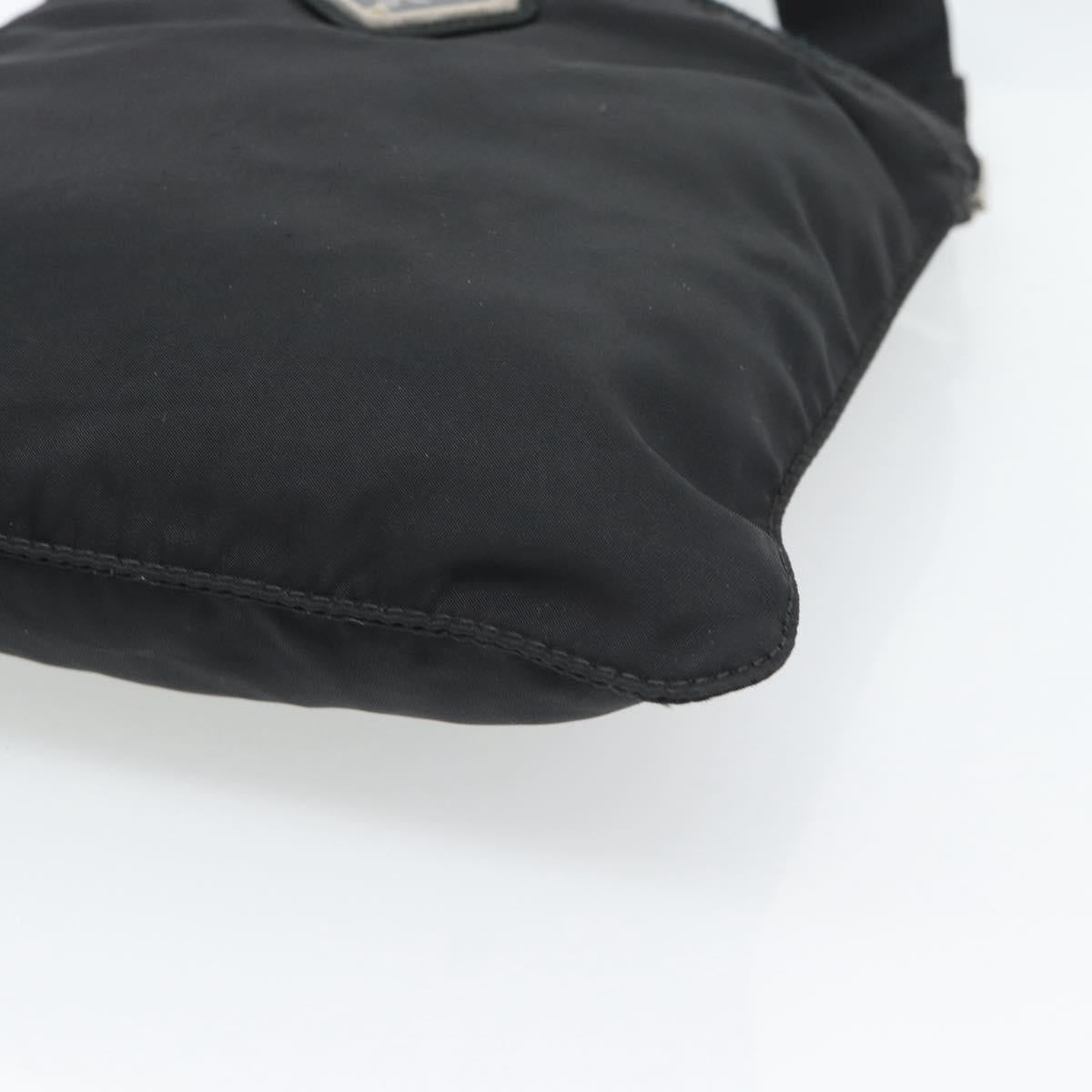 PRADA Shoulder Bag Nylon Black Silver Auth hk4000A